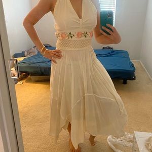 Cream embroidered Mexican dress